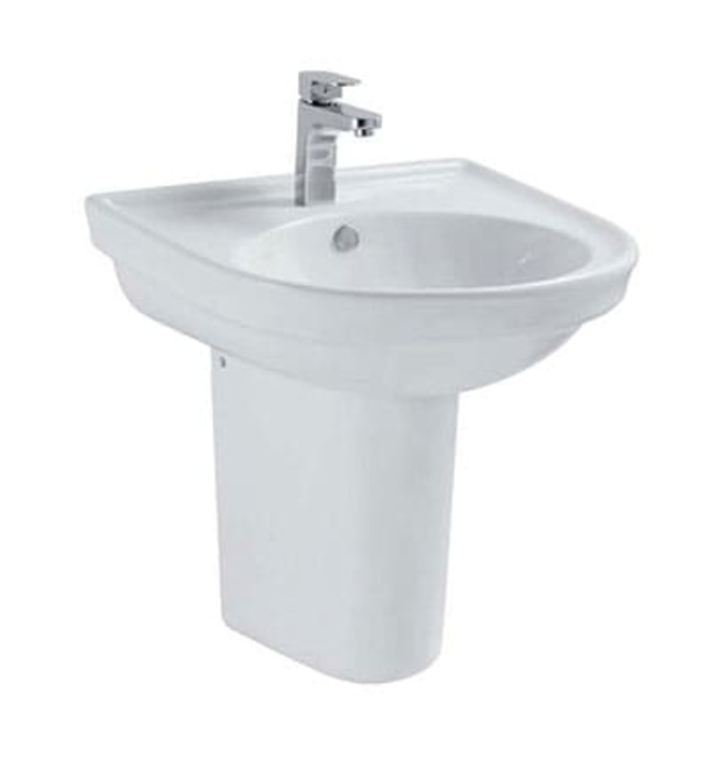 Chậu rửa Lavabo treo tường chân lửng Aqualem FT094BC