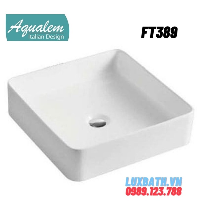 Chậu rửa lavabo dương bàn vuông Aqualem FT389