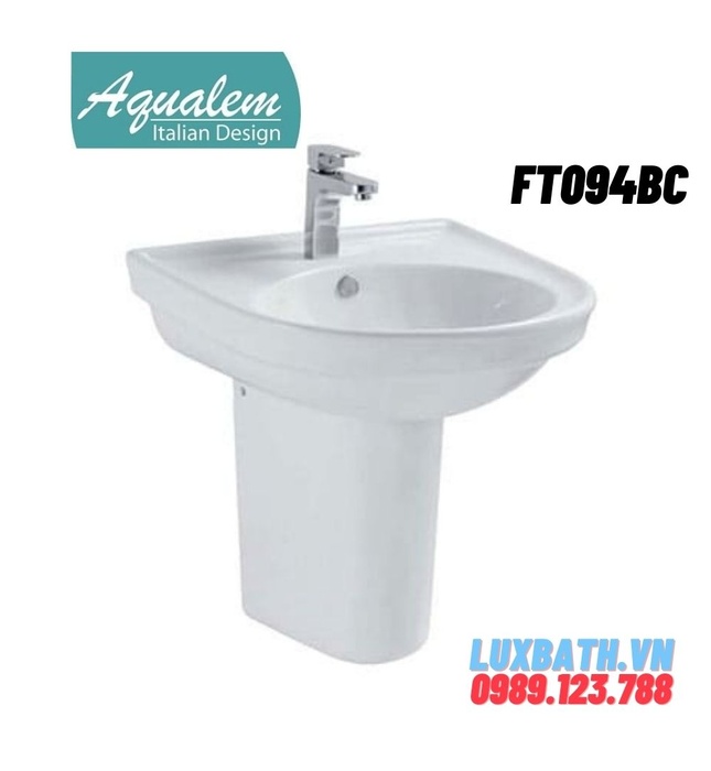 Chậu rửa Lavabo treo tường chân lửng Aqualem FT094BC