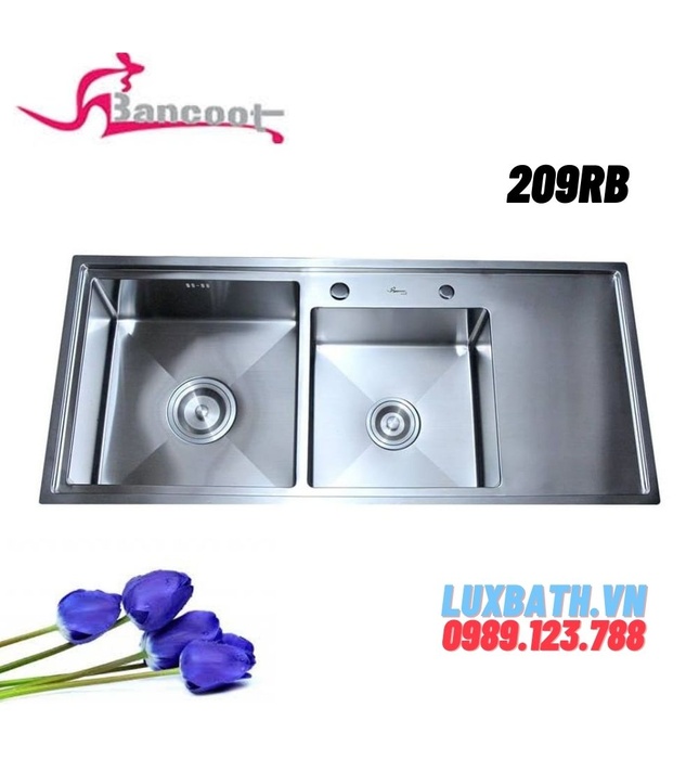 Chậu rửa bát Inox 304 2 hố có bàn Bancoot 209RB 