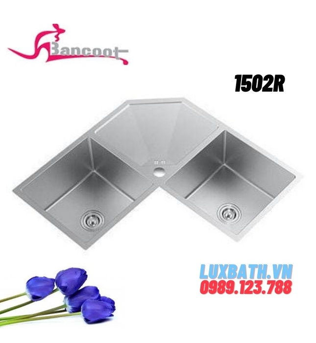 Chậu rửa bát góc đú Inox 304 góc có bàn Bancoot 1502R