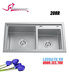 Chậu rửa bát Inox 304 2 hố lệch Bancoot 208R 