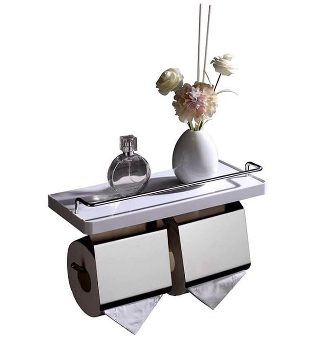 Lô giấy vệ sinh đôi inox 304 khay nhựa Bancoot LK IP03