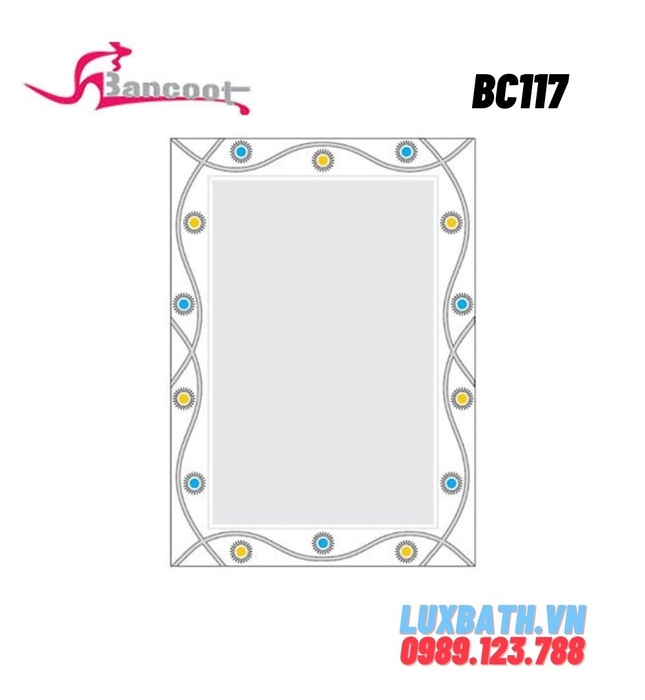 Gương treo tường tráng bạc 5 lớp đính hạt Bancoot BC 117