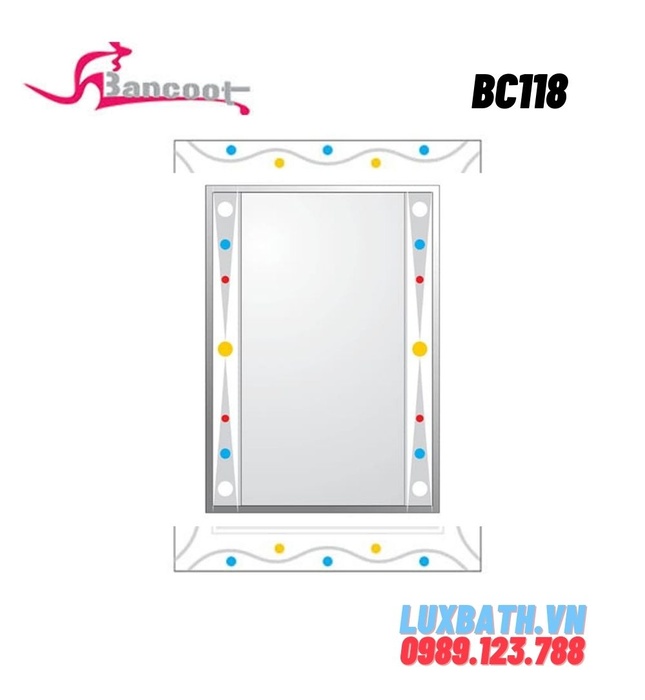 Gương treo tường tráng bạc 5 lớp đính hạt Bancoot BC 118