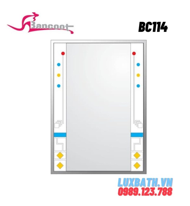 Gương treo tường tráng bạc 5 lớp đính hạt viền Bancoot BC114