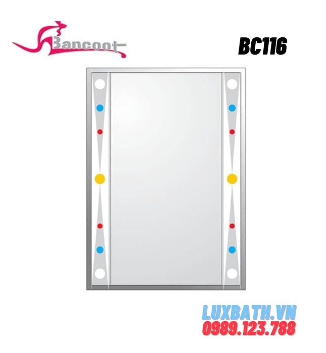 Gương treo tường tráng bạc 5 lớp đính hạt viền Bancoot BC116