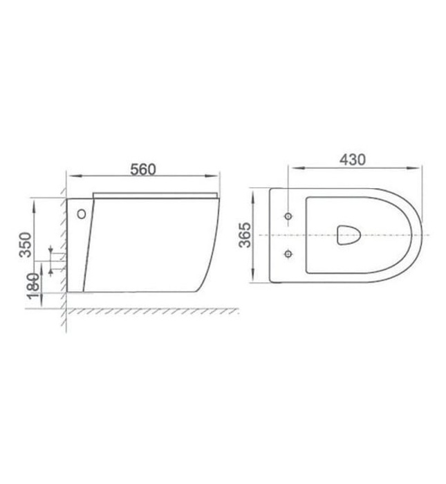 Bồn cầu két âm tường Clara CT-313WP