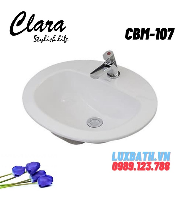 Chậu rửa Lavabo dương vành Clara CBM-107