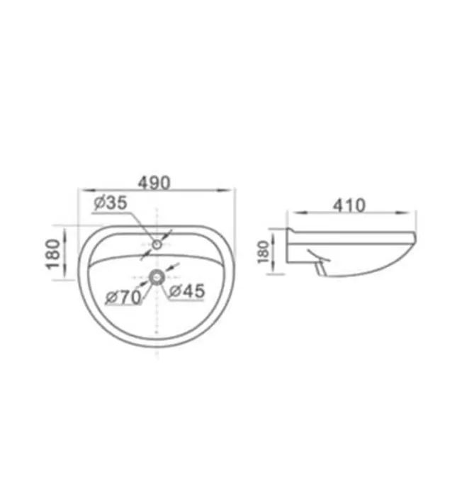 Chậu Lavabo Treo Tường Clara CB-207