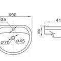 Chậu Lavabo Treo Tường Clara CB-207