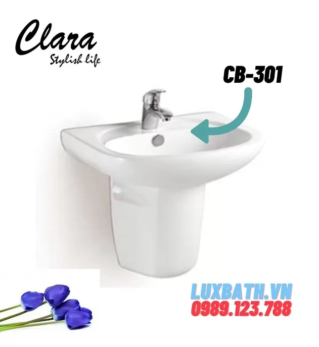 Chậu Lavabo Treo Tường Clara CB-301