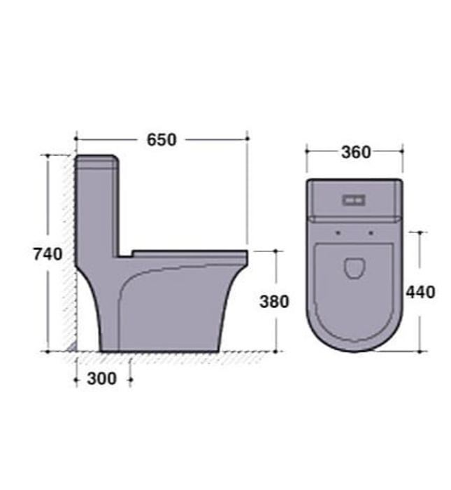 Bồn cầu 1 khối nắp rơi êm Clara CT-151SS