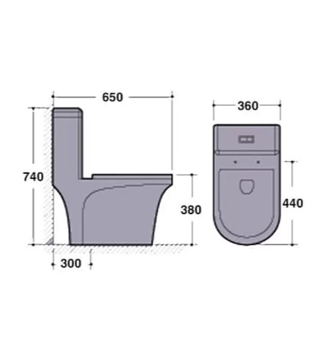 Bồn cầu 1 khối nắp rơi êm Clara CT-151SS
