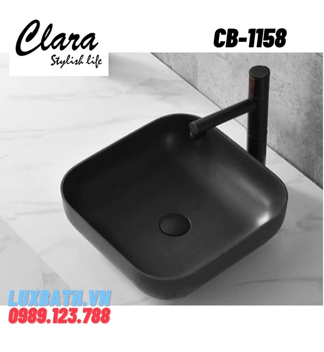 Chậu rửa Lavabo đạt bàn Clara CB-1158( màu đen )