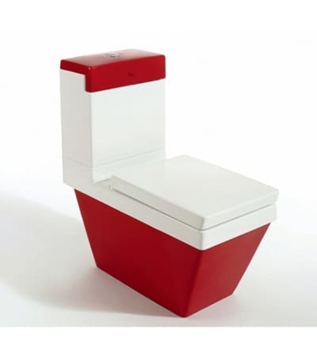 Bồn cầu 1 khối nắp rơi êm màu trắng đỏ Govern YKL-F15