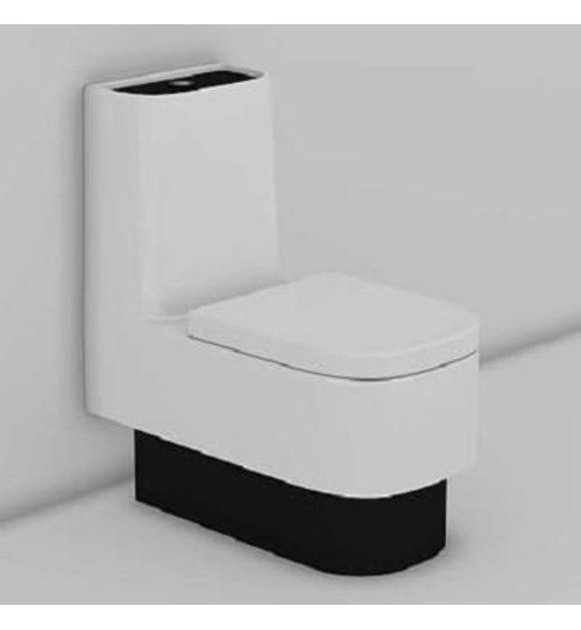 Bồn cầu 1 khối nắp rơi êm đen trắng Govern YKL-F98