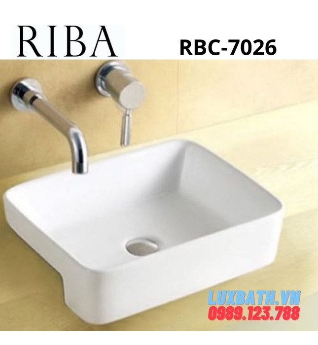 Chậu rửa Lavabo bán âm Riba RBC-7026
