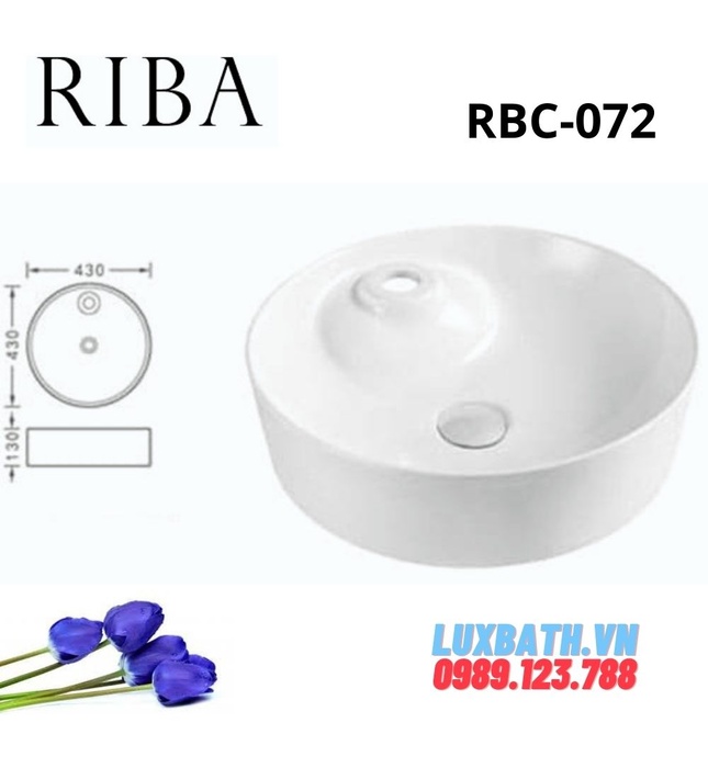 Chậu rửa Lavabo dương bàn Riba RBC-072
