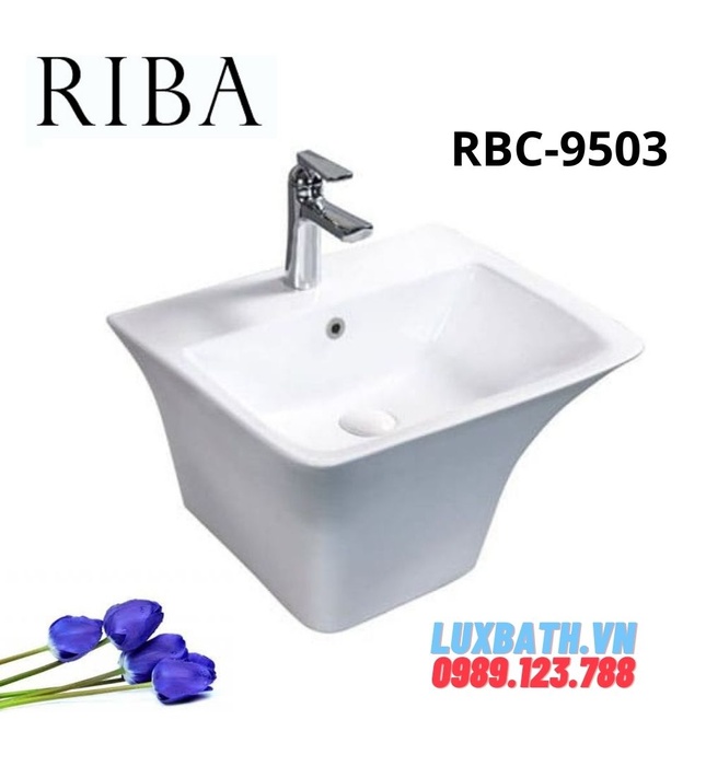 Chậu rửa Lavabo treo tường liền chân Riba RBC-9503