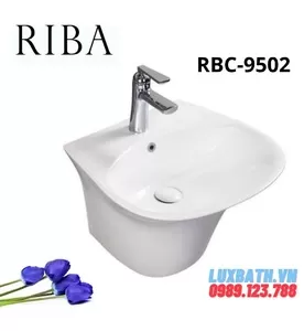 Chậu Lavabo Liền Chân Lửng Riba RBC-9502