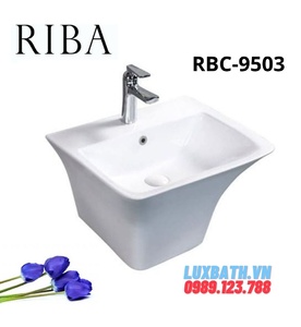 Chậu rửa Lavabo treo tường liền chân Riba RBC-9503
