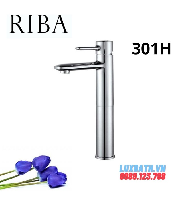 Vòi chậu Lavabo nóng lạnh 1 lỗ Riba 301H