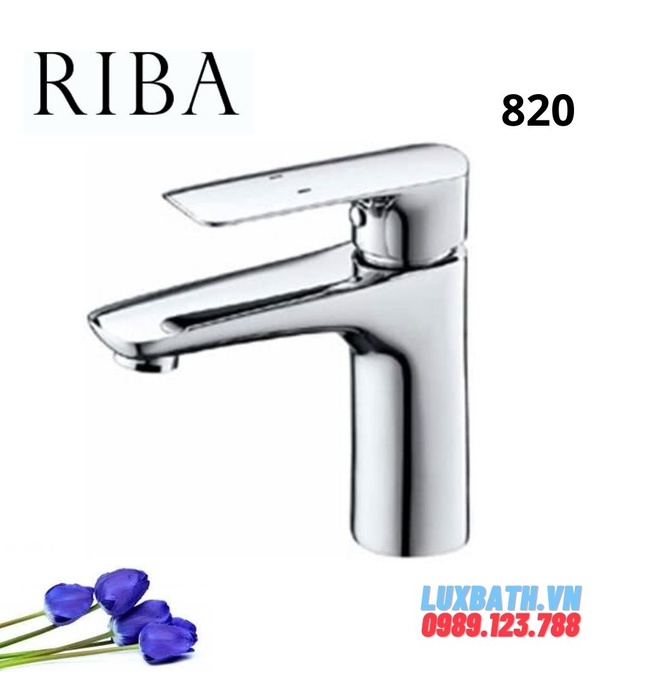 Vòi chậu Lavabo nóng lạnh 1 lỗ Riba 820