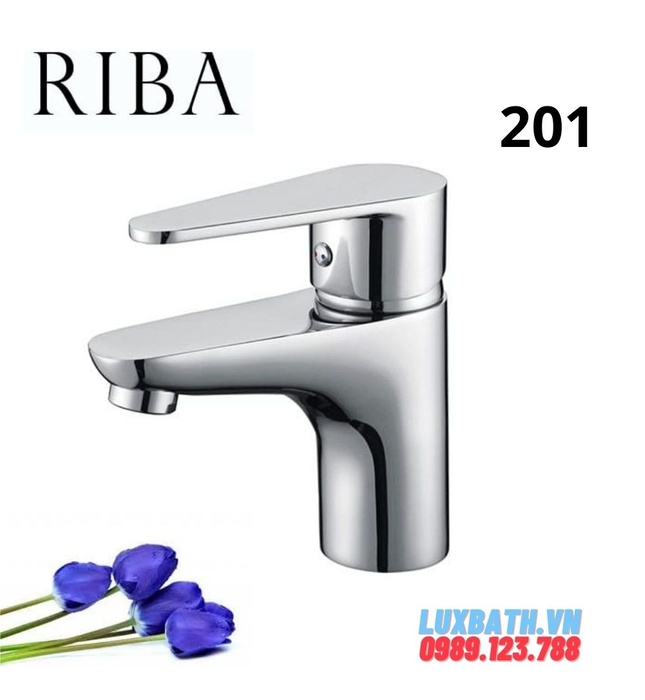 Vòi chậu Lavabo nóng lạnh Riba 201