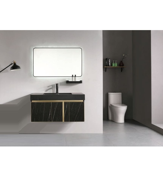 Tủ chậu lavabo màu đen Inox Bancoot LK6620