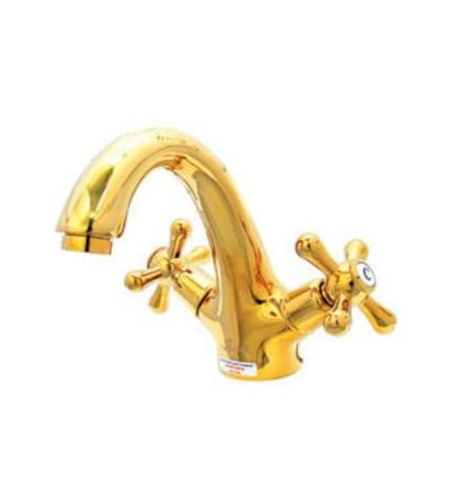 Vòi chậu Lavabo nóng lạnh mạ vàng Bancoot BCV 01V