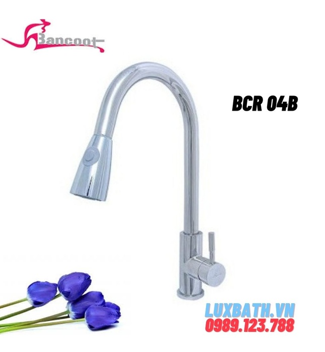 Vòi bếp nóng lạnh dây rút Bancoot BCR 04B