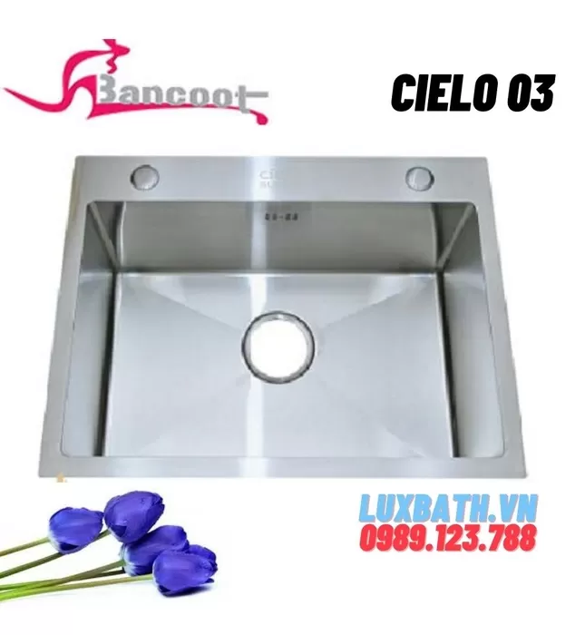 Chậu rửa bát 1 hố Inox 304 Bancoot CIELO 03