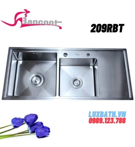 Chậu rửa bát Inox 304 2 hố lệch có bàn Bancoot 209RBT