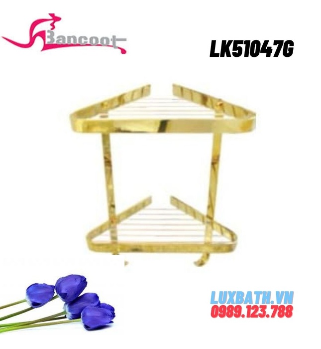 Kệ góc để đồ 2 tầng mạ vàng Bancoot LK 51047G