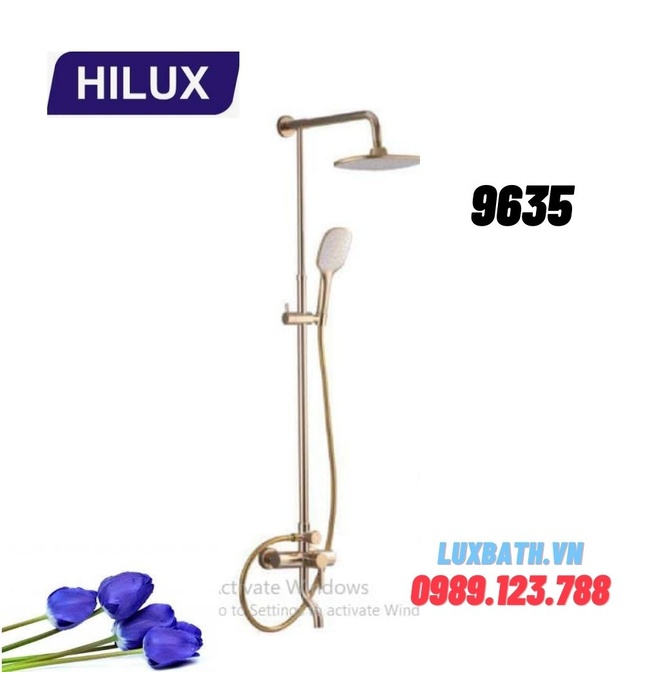 Sen tắm cây đứng nóng lạnh mạ vàng Hilux 9635