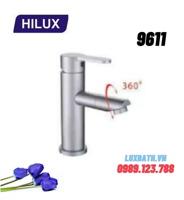 Vòi Lavabo 1 Lỗ Nóng Lạnh Hilux 9611