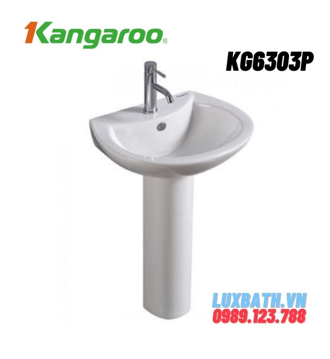 Chậu rửa Lavabo treo tường chân dài kangaroo KG6303P