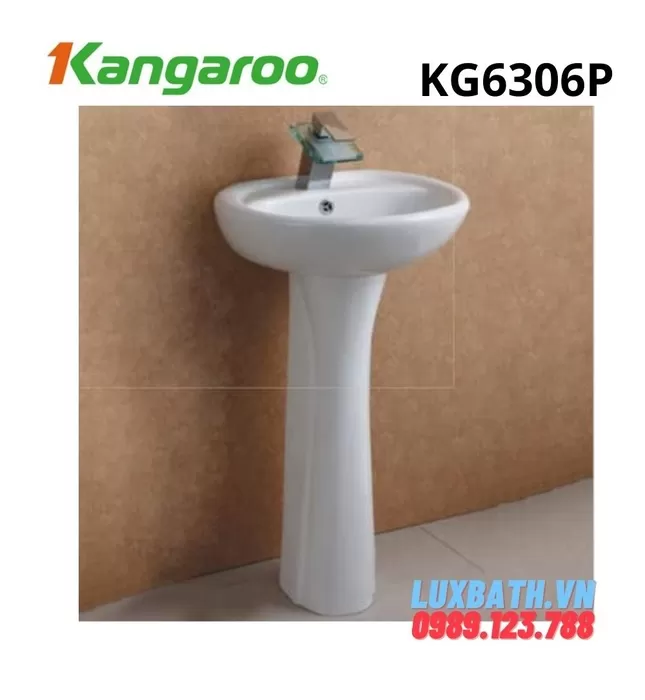 Chậu Lavabo Treo Tường Chân Đứng Kangaroo KG6306P