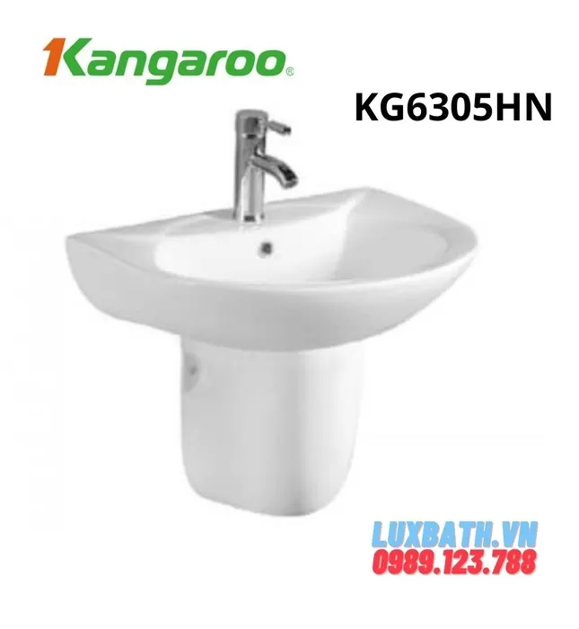 Chậu Lavabo Treo Tường Chân Lửng Kangaroo KG6305HN