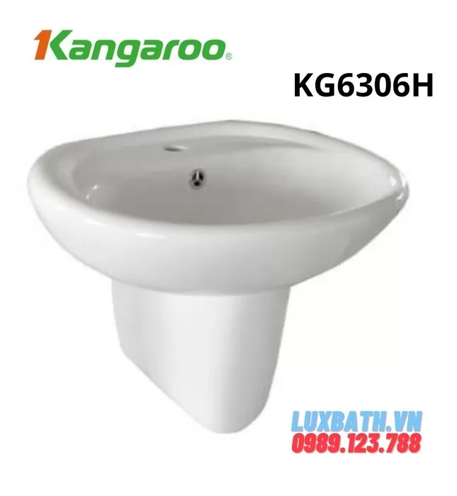 Chậu Lavabo Treo Tường Chân Lửng Kangaroo KG6306H