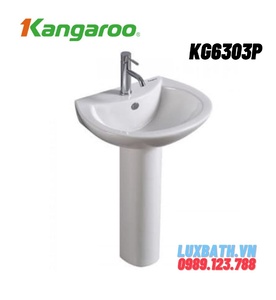 Chậu rửa Lavabo treo tường chân dài kangaroo KG6303P