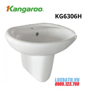 Chậu rửa Lavabo treo tường chân ngắn kangaroo KG6306H