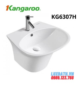 Chậu rửa Lavabo treo tường liền chân kangaroo KG6307H