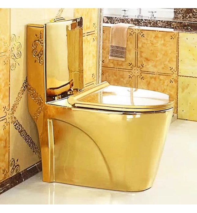 Bàn cầu 1 khối mạ vàng Miken MKB-6886GB 