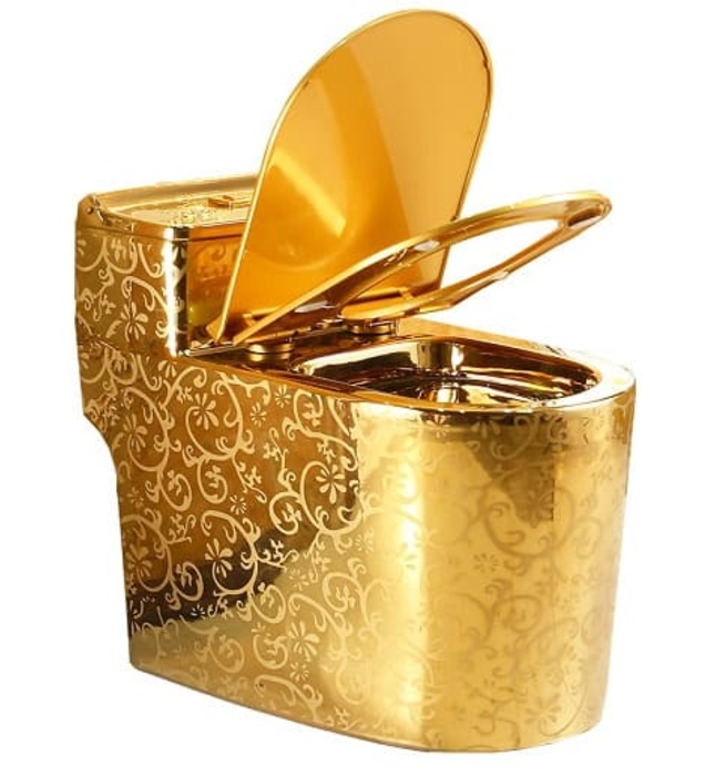 Bàn cầu 1 khối mạ vàng Miken MKB-8686G 