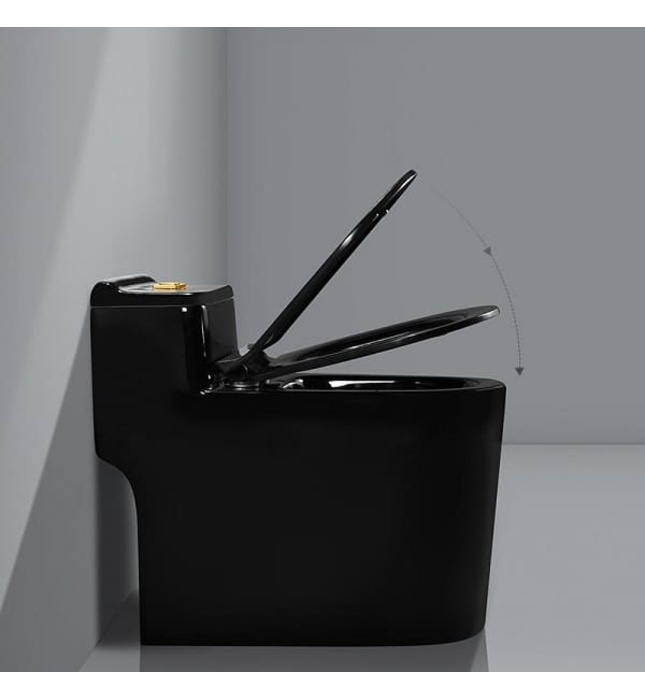 Bàn cầu 1 khối màu đen Miken MKB-0895BLG