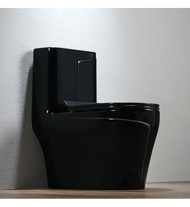 Bàn cầu 1 khối màu đen Miken MKB-0902BLG