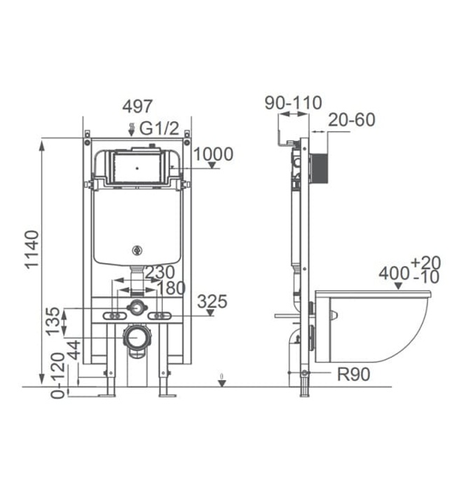 Bàn cầu treo tường mạ vàng Miken MK-0812GB 