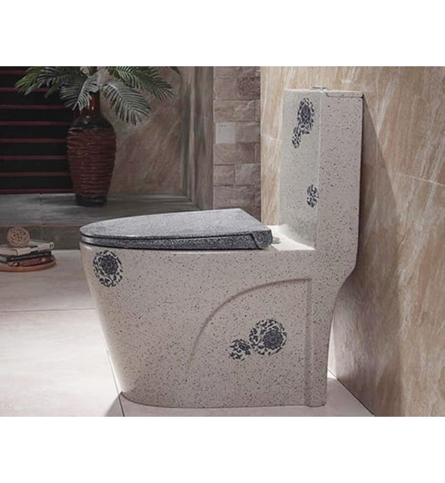 Bàn cầu 1 khối hoa văn Miken MKB-2037 